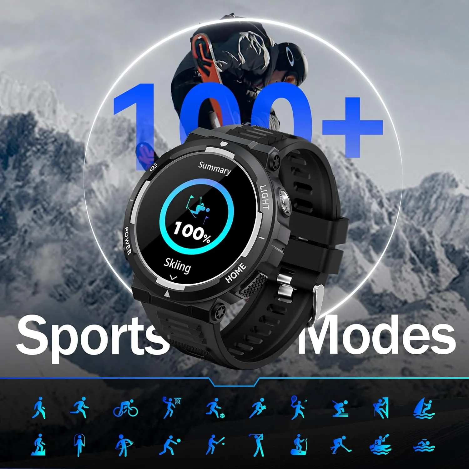 Enhanced Foxhawk Military Smartwatch – Tactical GPS, Rugged Design, Waterproof & Multi-Functionality for Outdoor Adventures