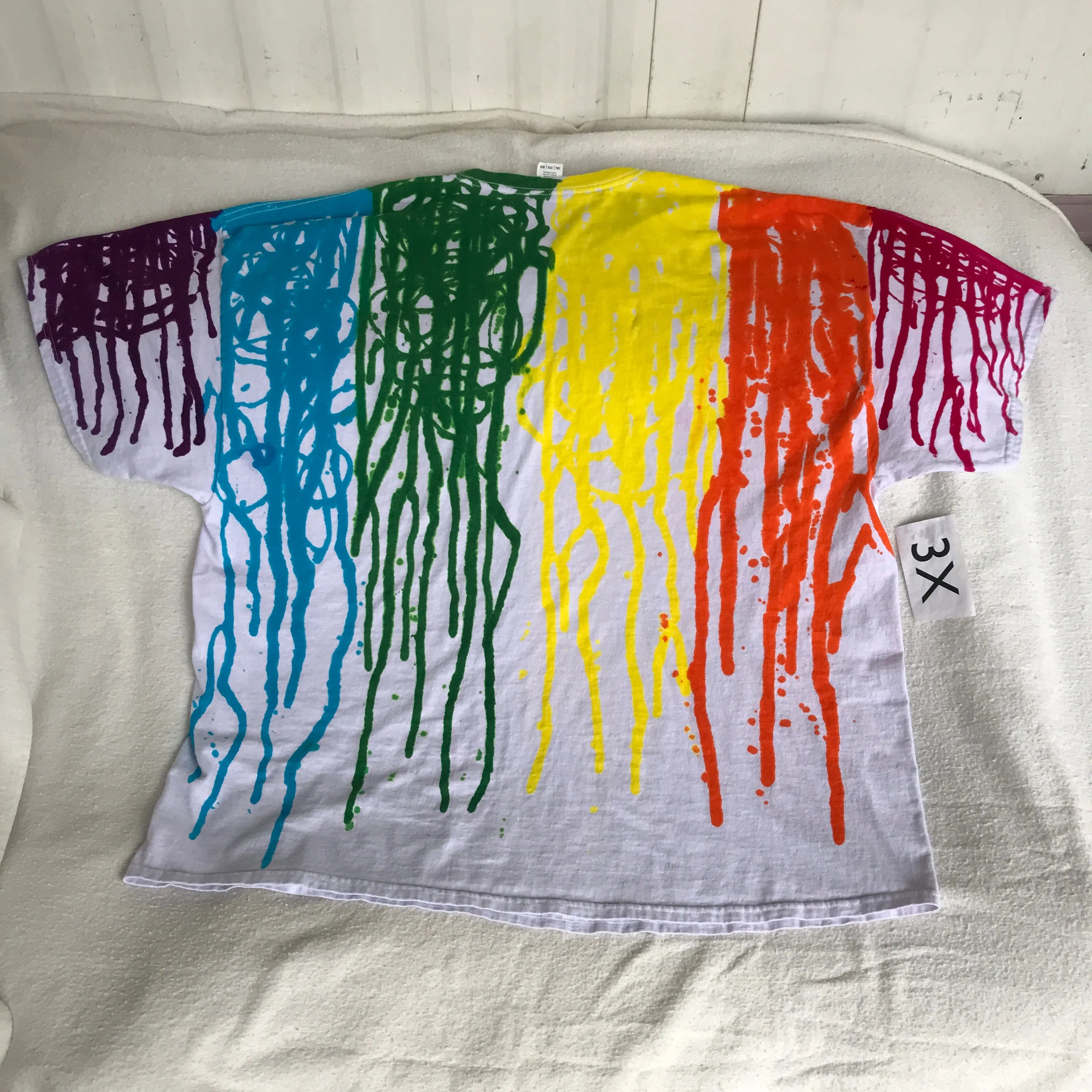 3X Rainbow Drip Tie-Dye Tee