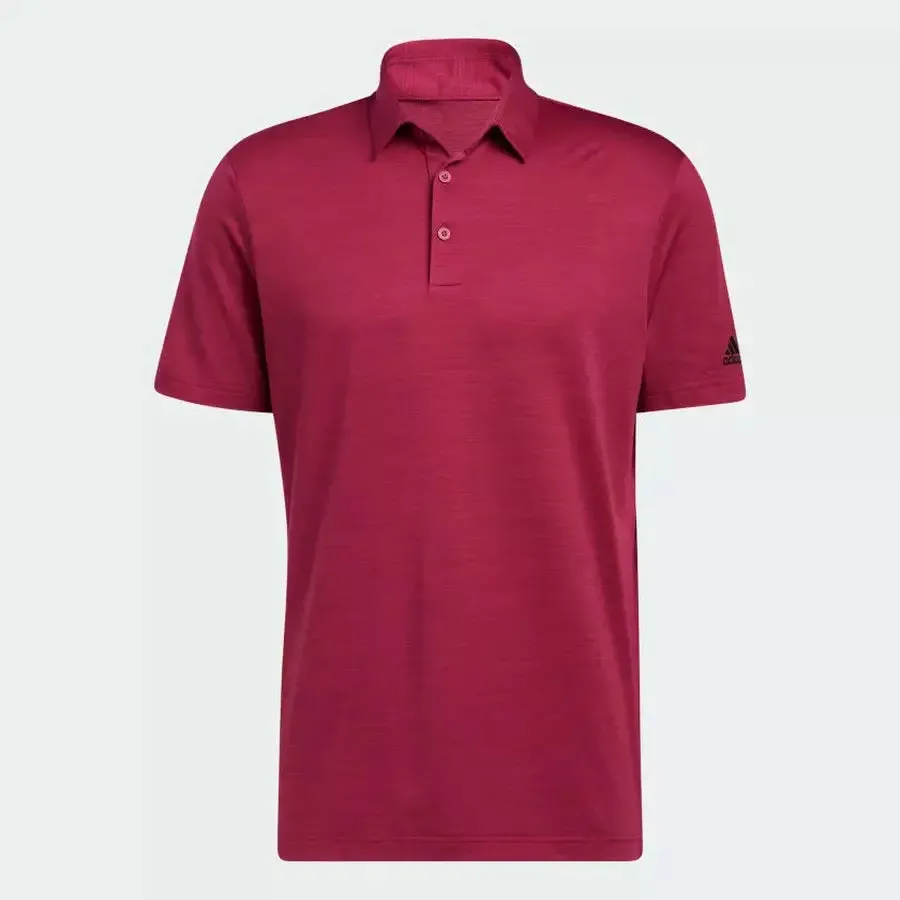 Adidas Space-Dyed Striped Polo Shirt - Burgundy