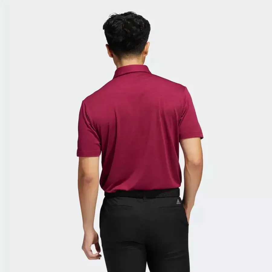 Adidas Space-Dyed Striped Polo Shirt - Burgundy