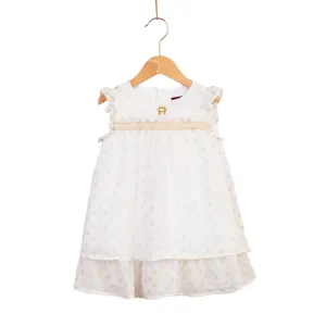 Charming Aigner Kids Bright White Dress for Baby Girls