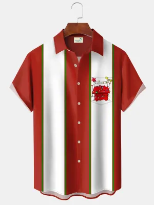 Alohadaddy 70s Retro Cartoon Holiday Christmas Classic Bowling Shirt