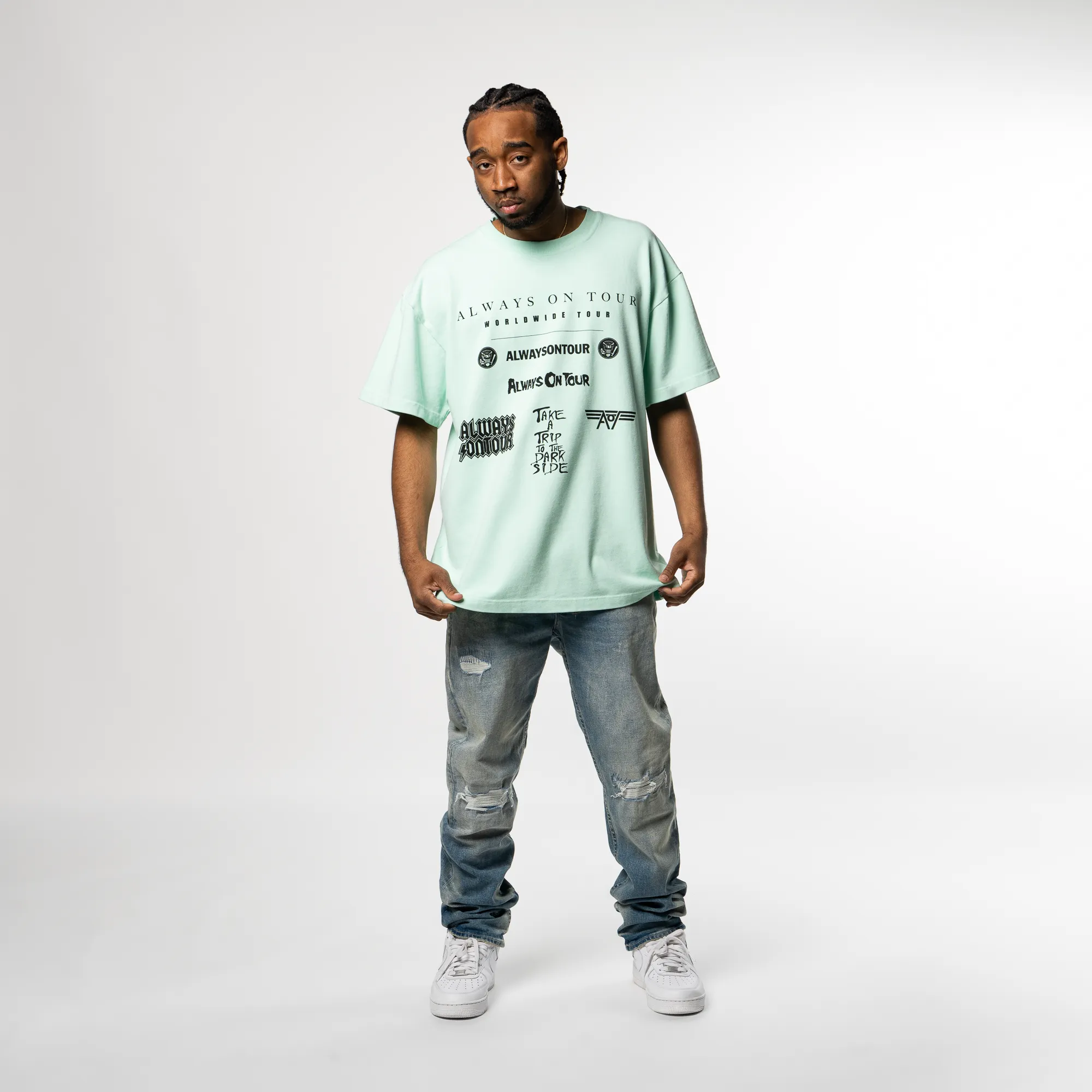 Always On Tour Band Drop Tee - Mint