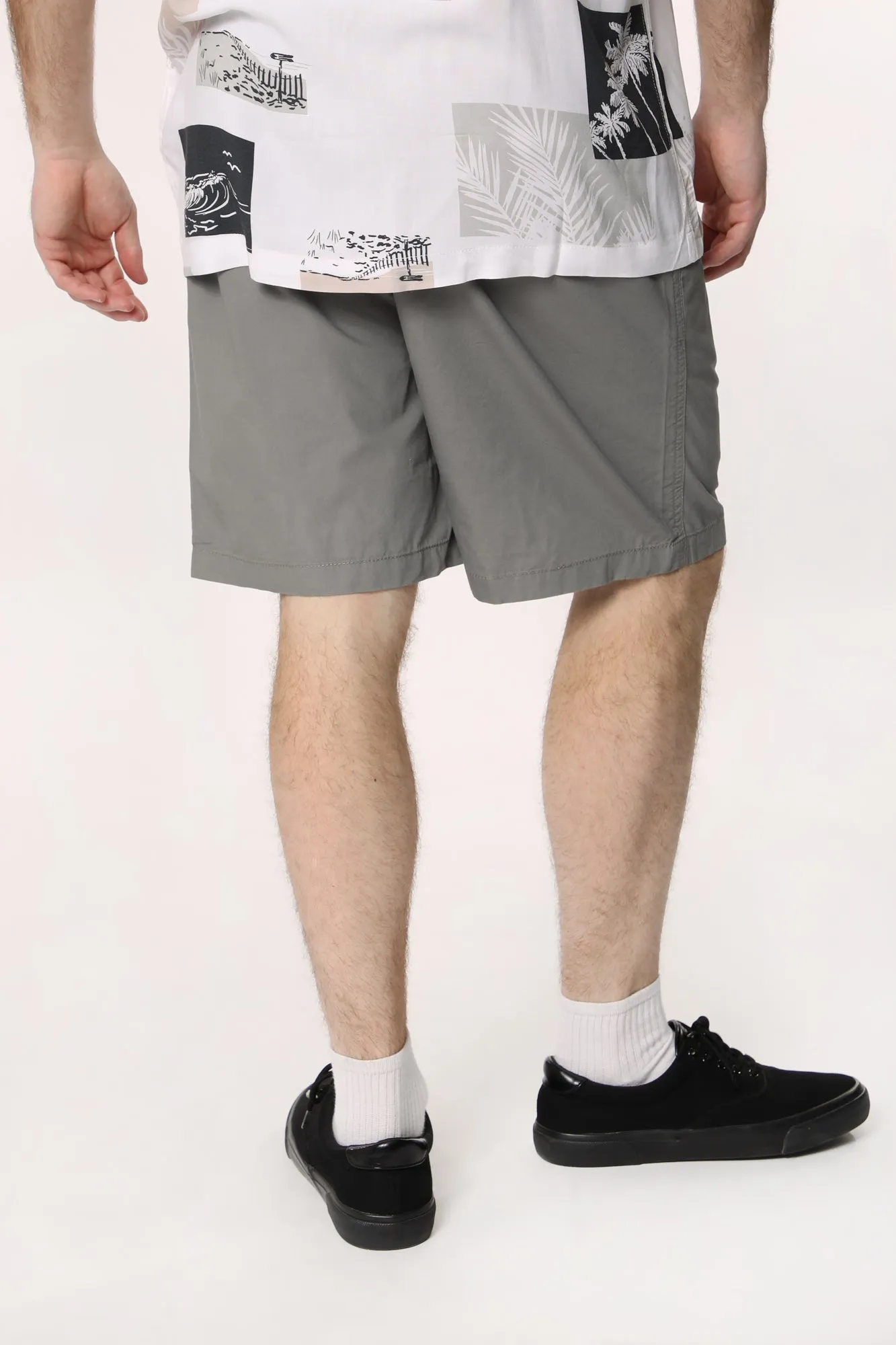 Amnesia Mens Poplin Jogger Shorts