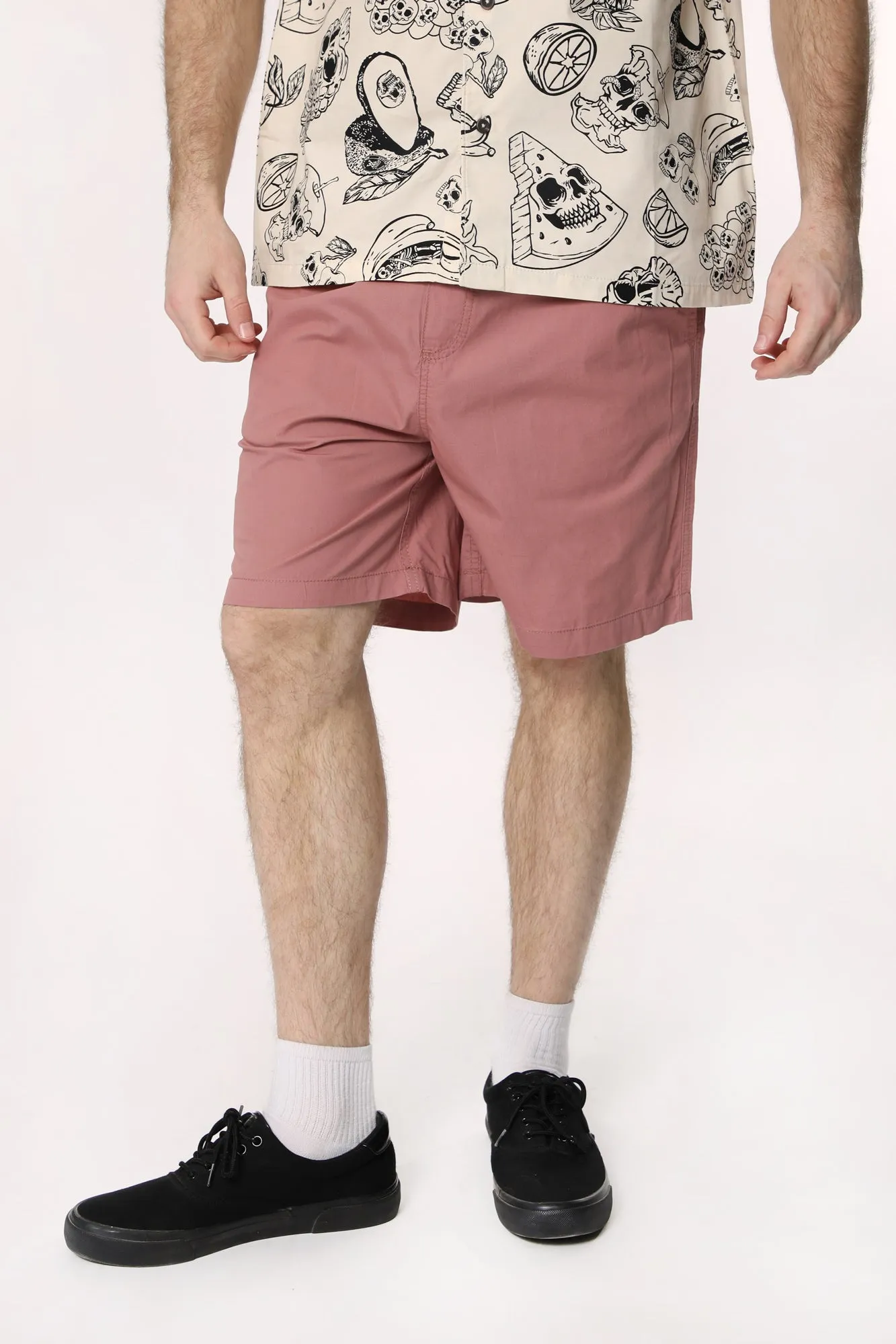 Amnesia Mens Poplin Jogger Shorts