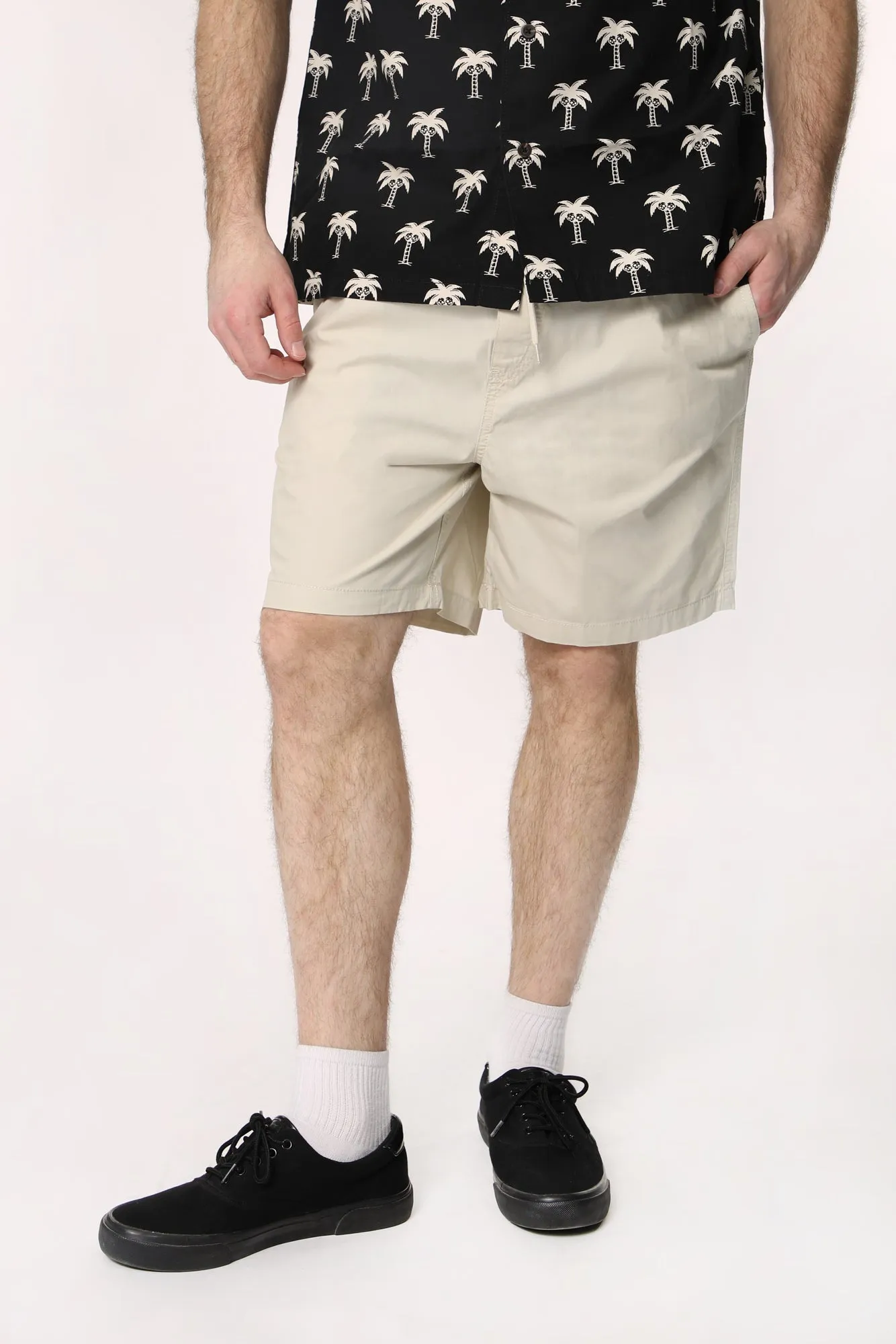 Amnesia Mens Poplin Jogger Shorts