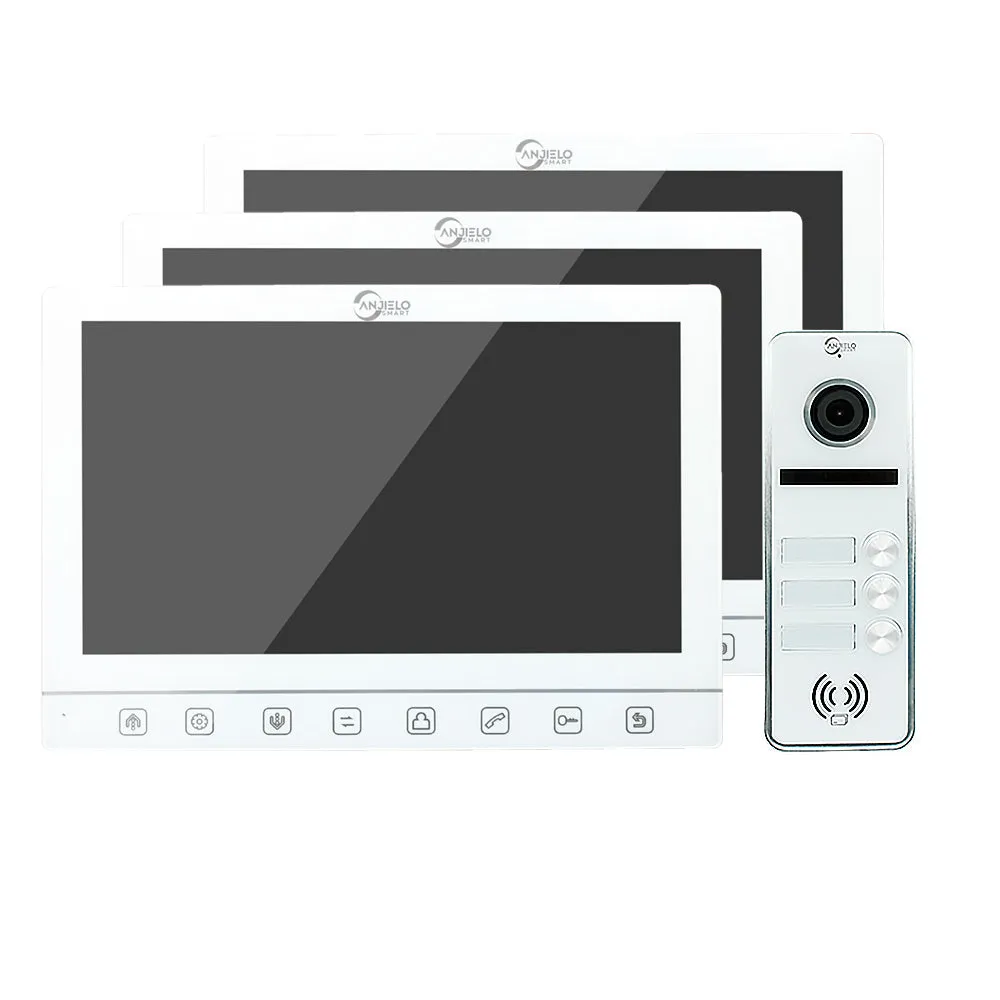 Anjielo Smart Screen Touch button 7 inch 2-door or 3-door Doorbell Video intercom System For Apartment