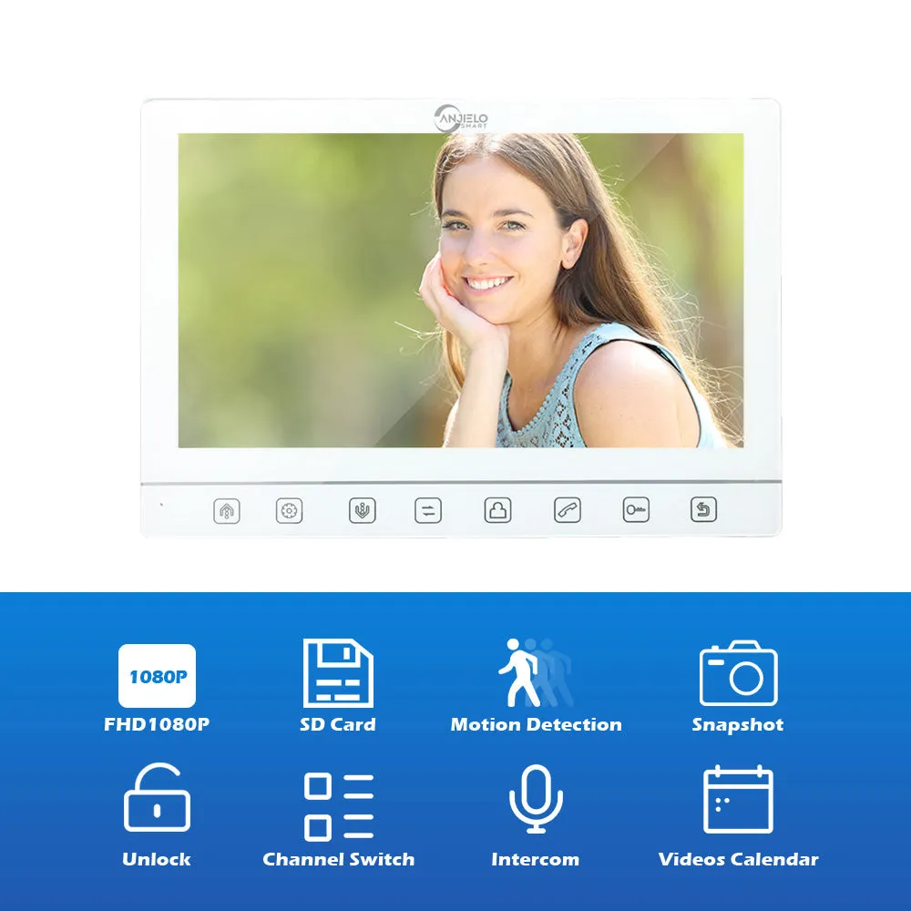 AnjieloSmart 7 inch Touch button Screen Motion detection Doorbell Video Intercom System For Villa Home Apartment