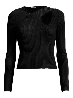 Asymmetric Ribbed Knit Top