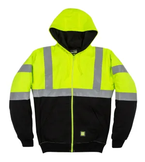 Berne Mens Yellow Fleece Hi-Vis Class 3 Hoodie 5XL