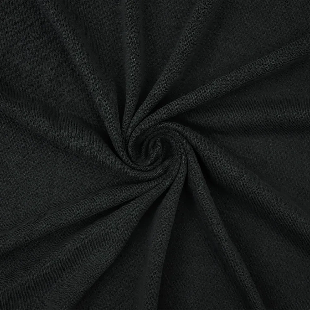 Black Washed Modal Poly Stretch Spandex Tissue Jersey Knit Fabric