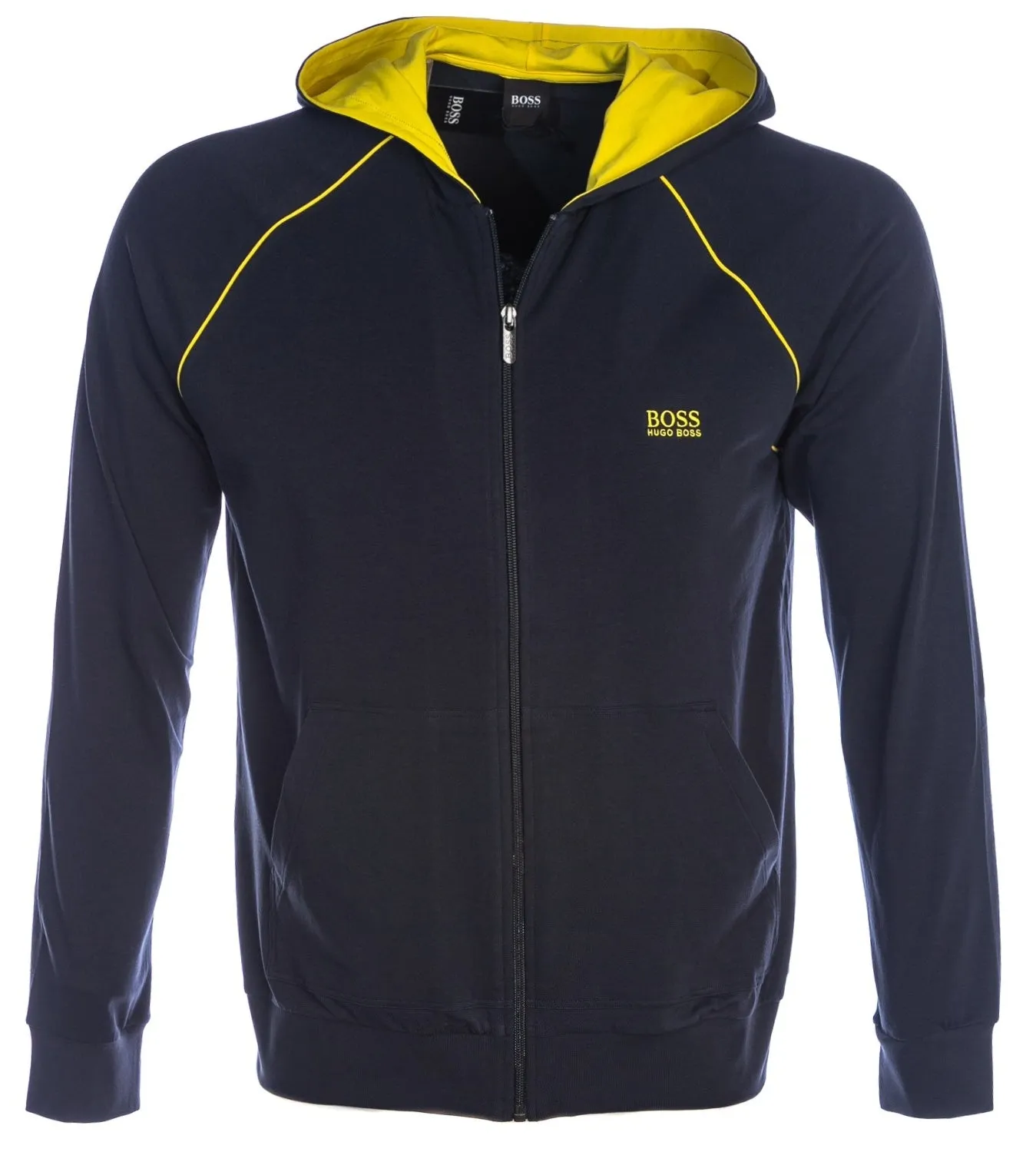 BOSS Mix & Match Jacket H Sweat Top in Navy & Yellow