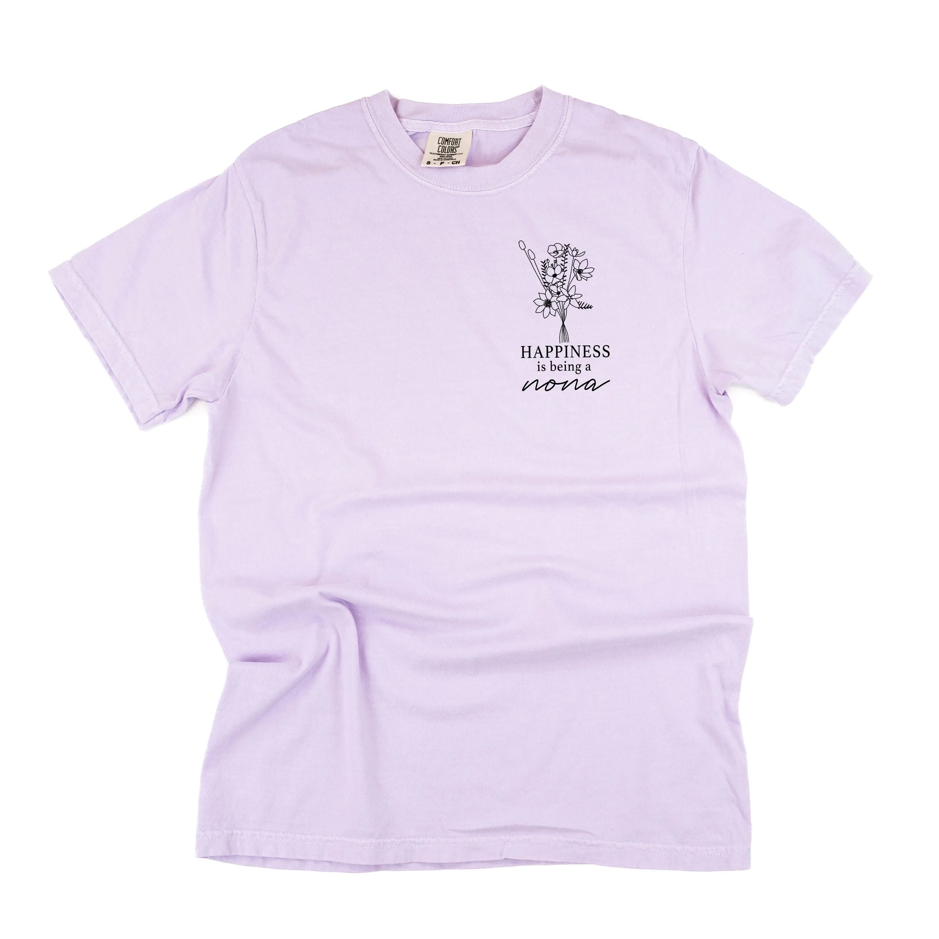 Bouquet Style - Happiness is Being a NONA - SHORT SLEEVE COMFORT COLORS TEE