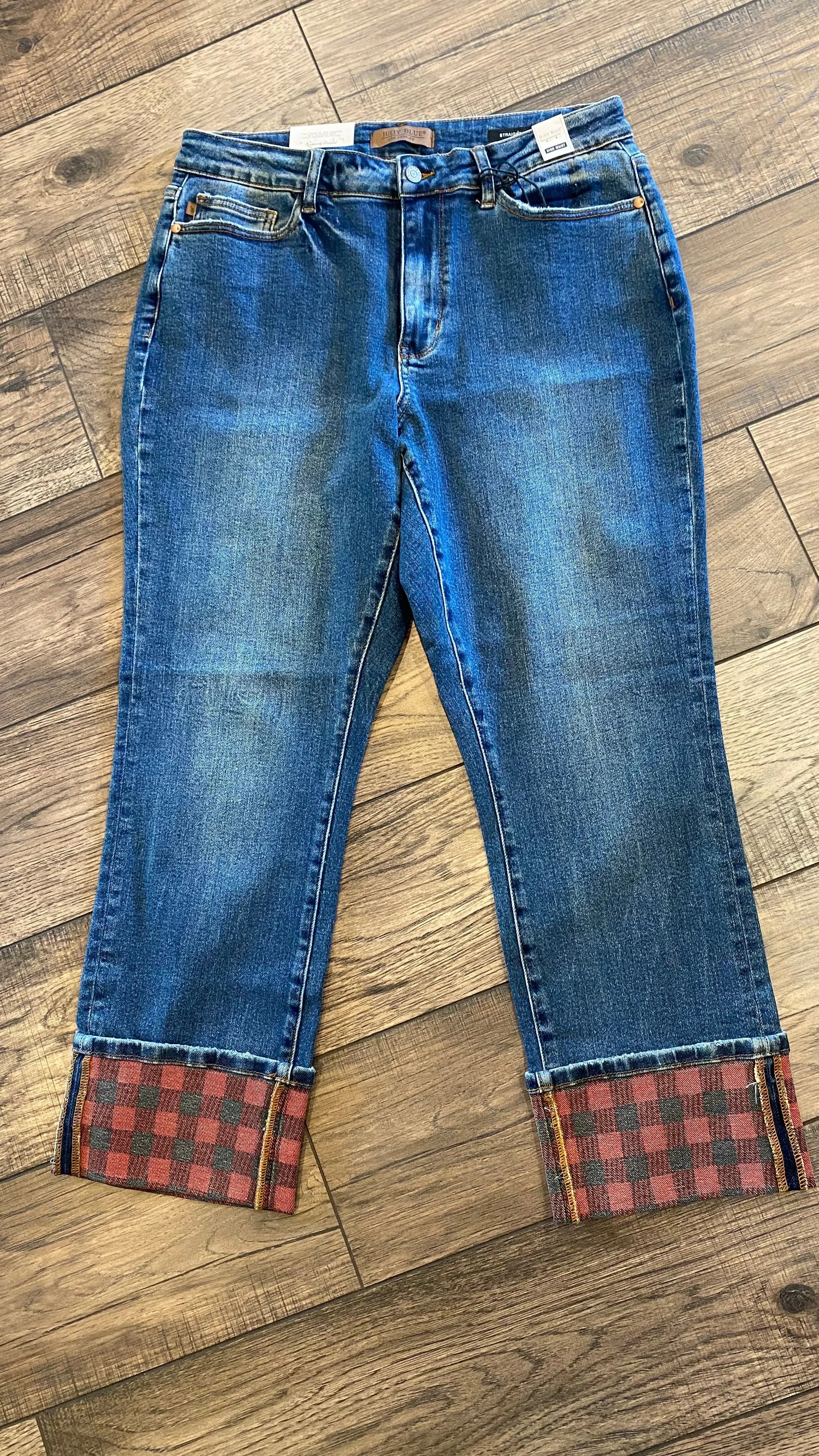 Buffalo Plaid Cuff Jean