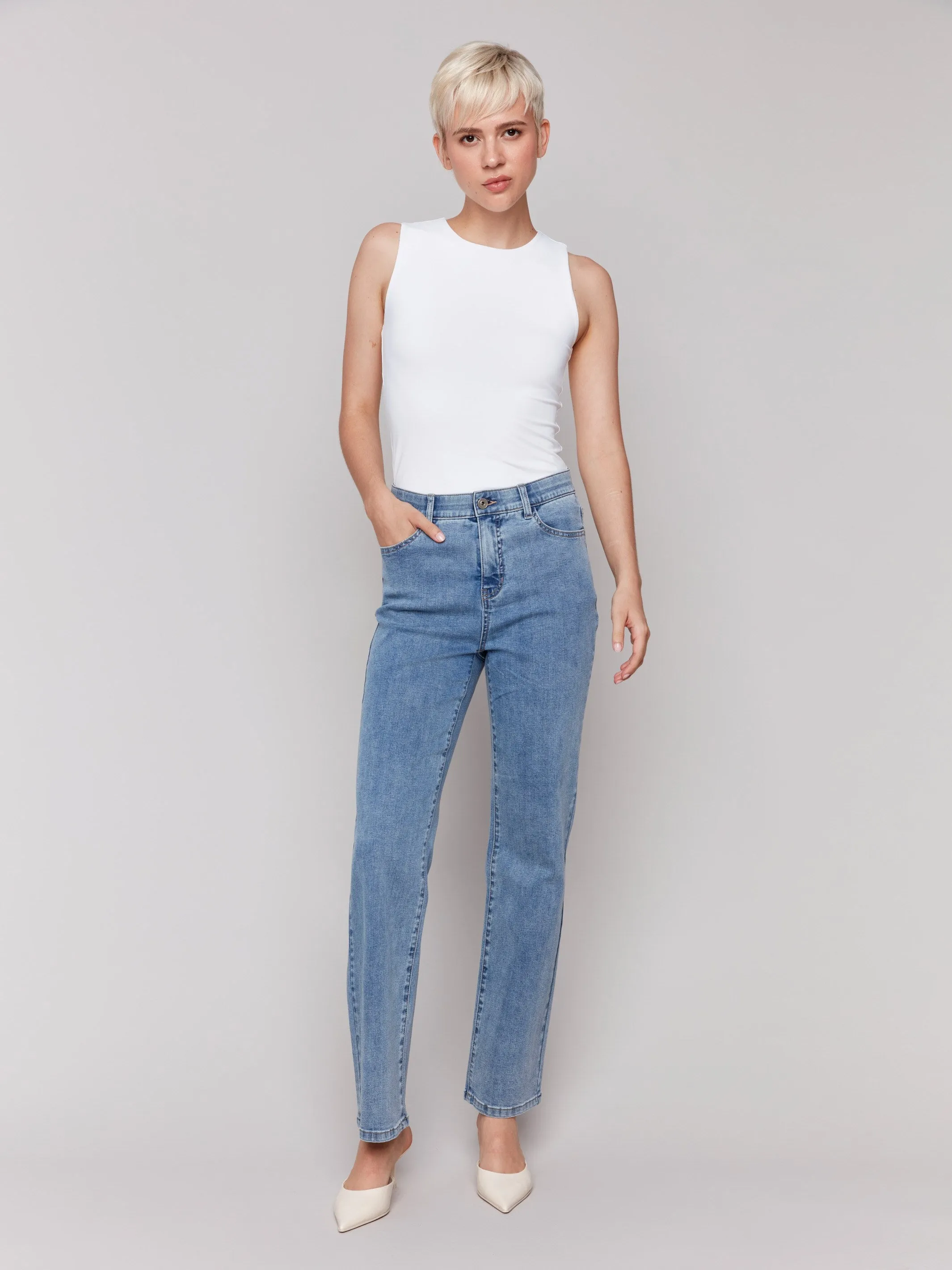 Charlotte Straight Leg Jeans - Light Blue