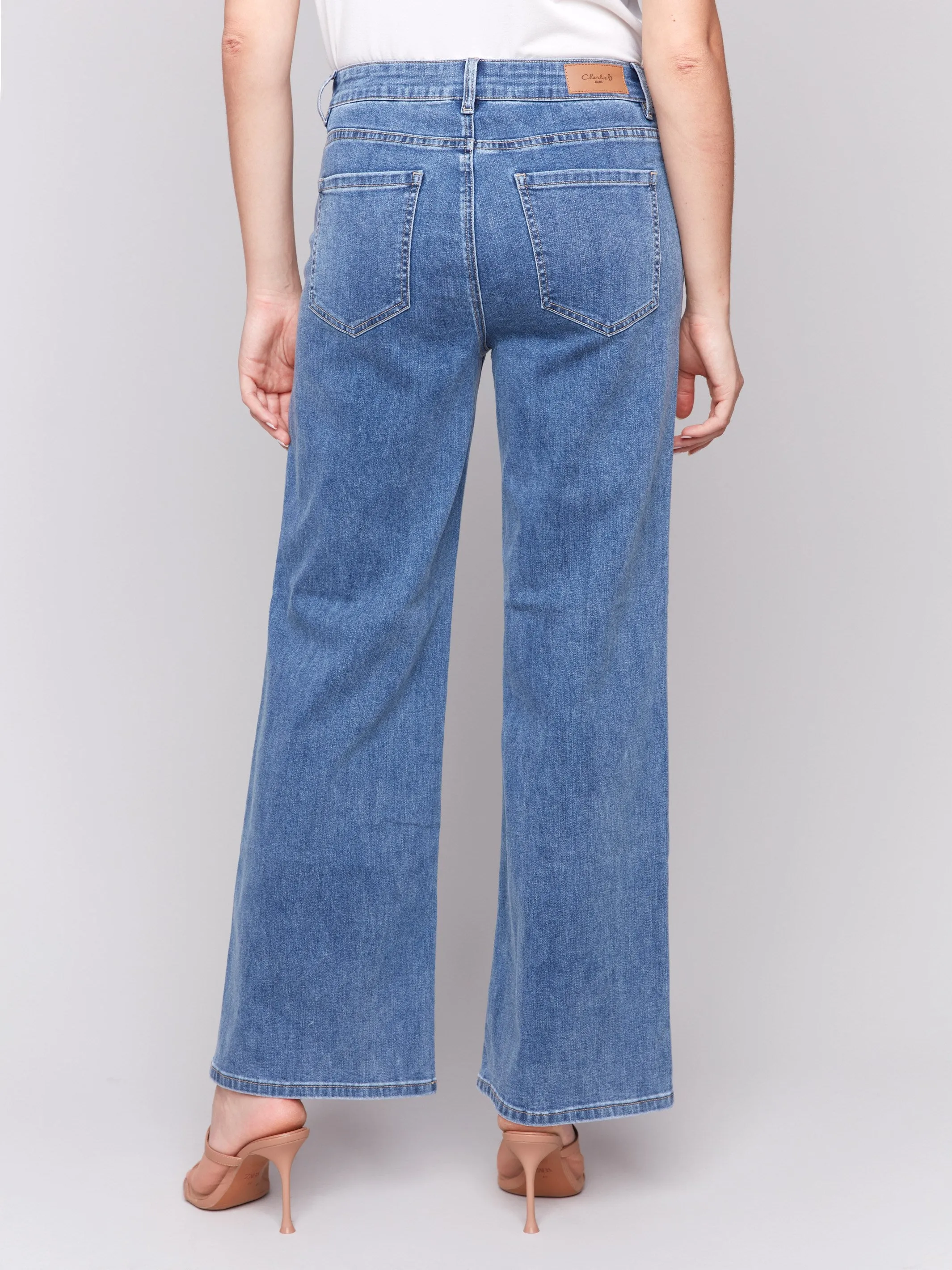 Chloe Wide Leg Jeans - Medium Blue