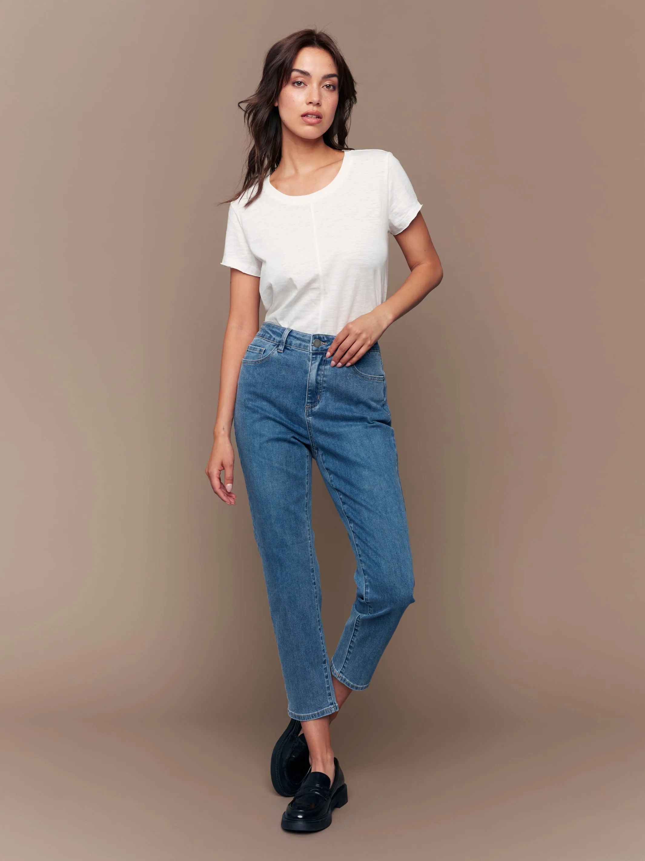 Claudia Slim Leg Jeans - Medium Blue