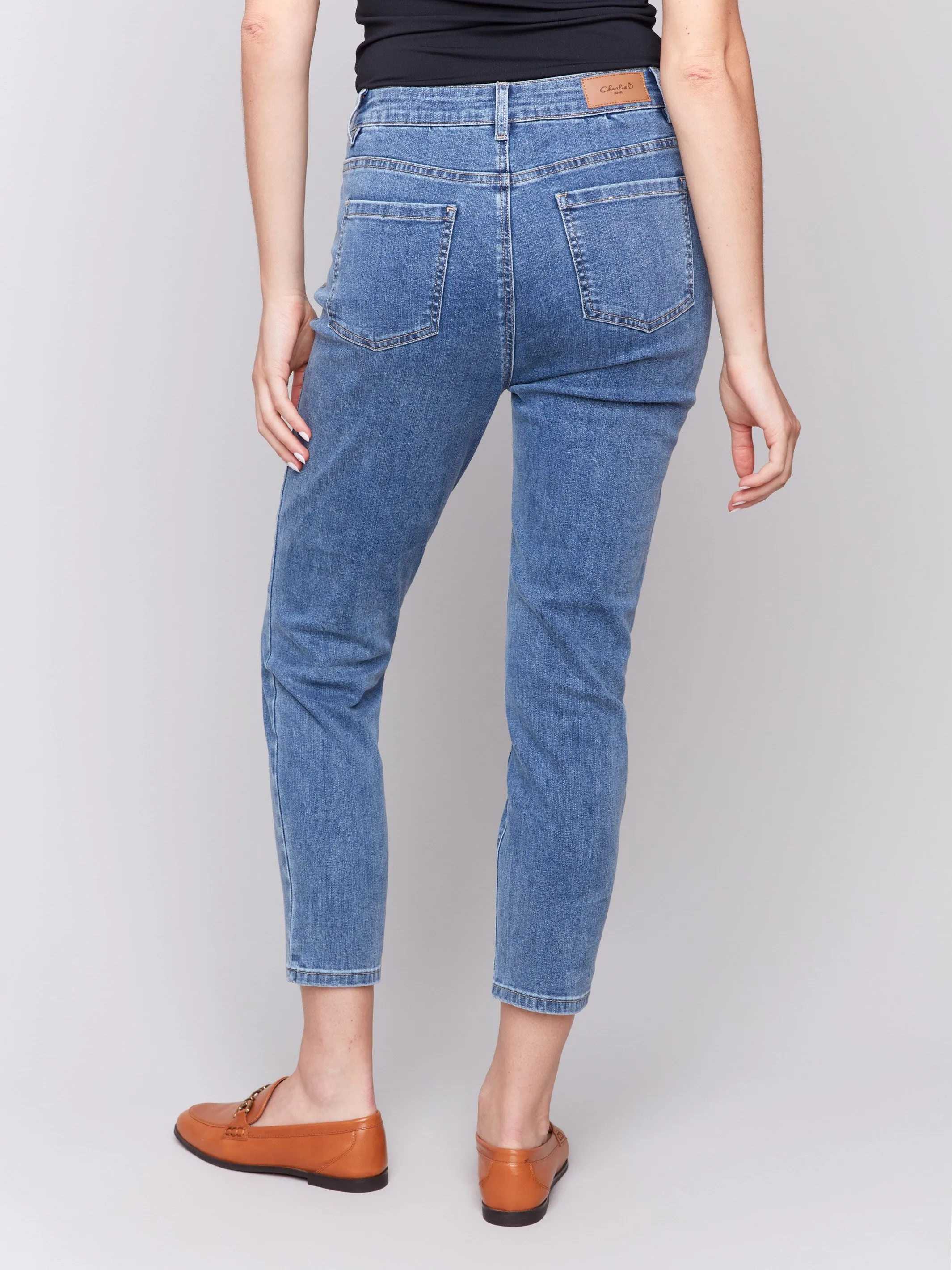 Claudia Slim Leg Jeans - Medium Blue