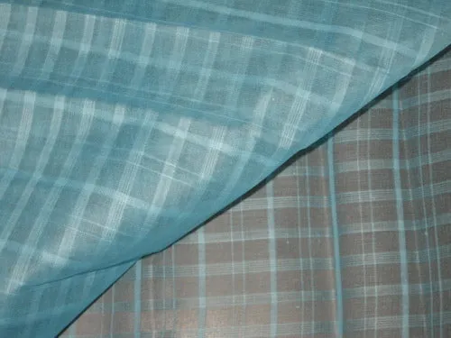 Clear Water Blue color Cotton Organdy Plaids~Width 44&quot;