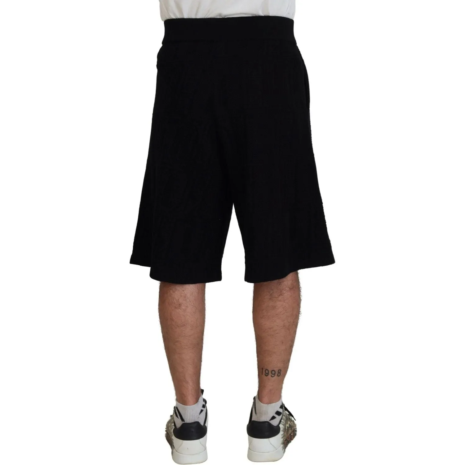 Dsquared² Black Solid Pull On Men Casual Bermuda Shorts