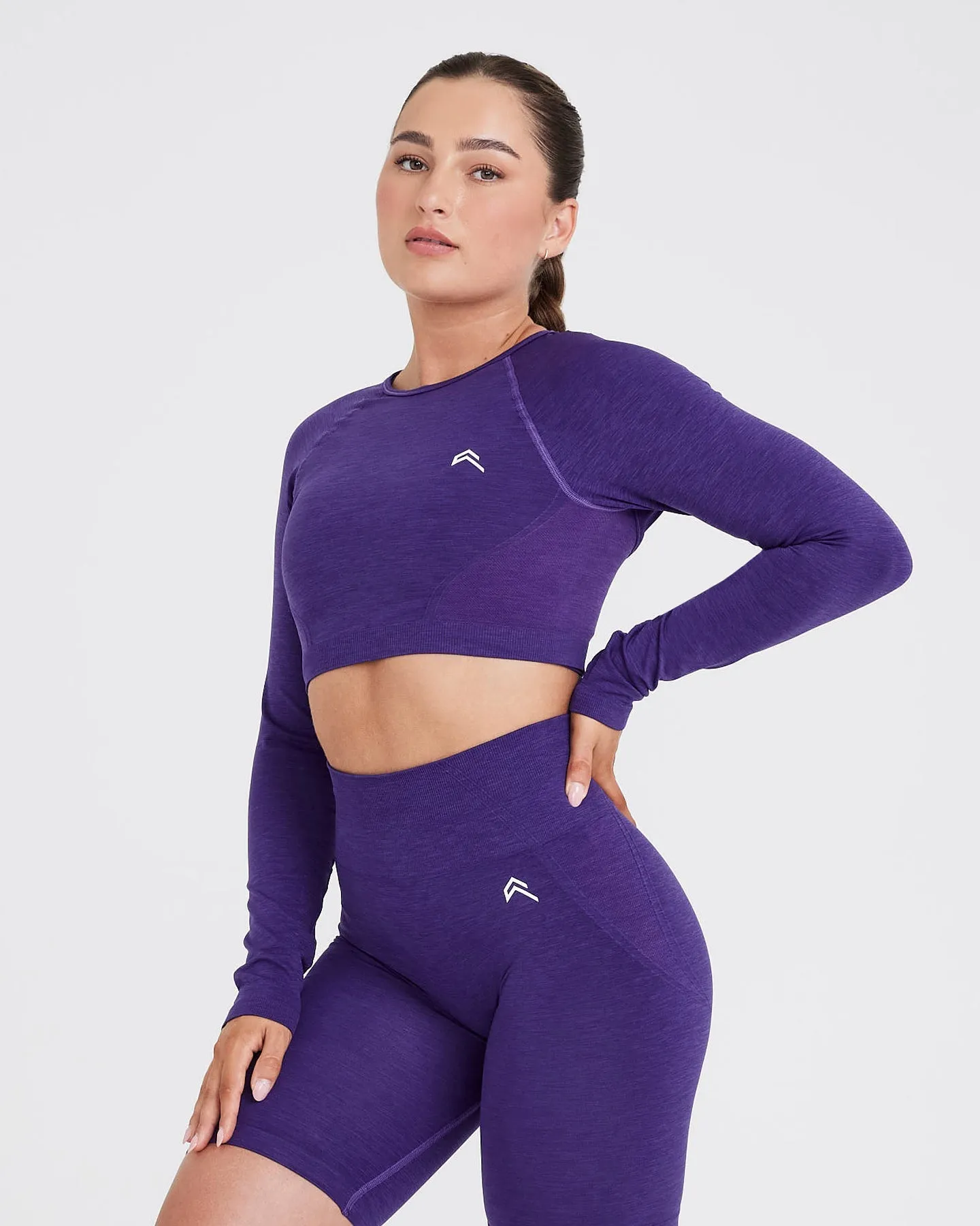 Effortless Seamless Long Sleeve Crop Top | Amethyst