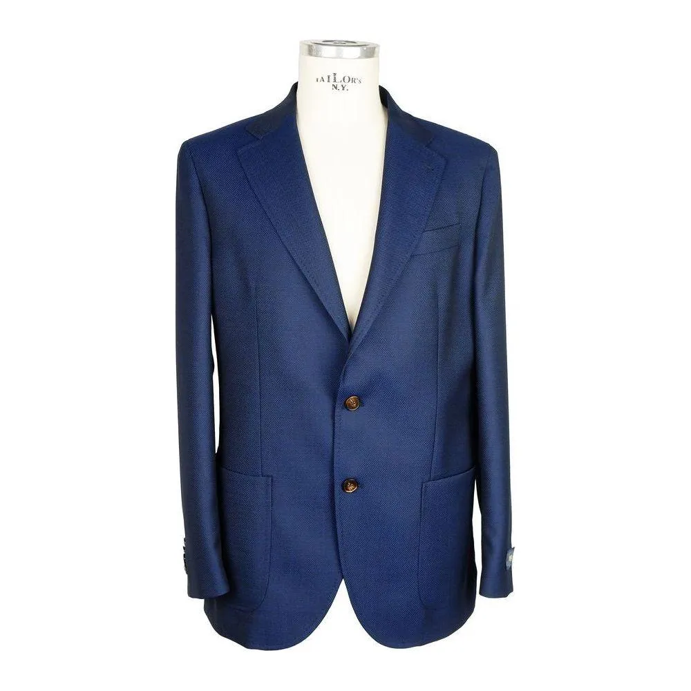 Emilio Romanelli Blue Wool Men's Blazer