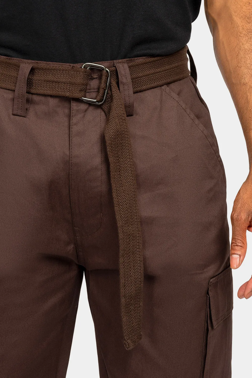 Essential Canvas Cargo Pants with Belt