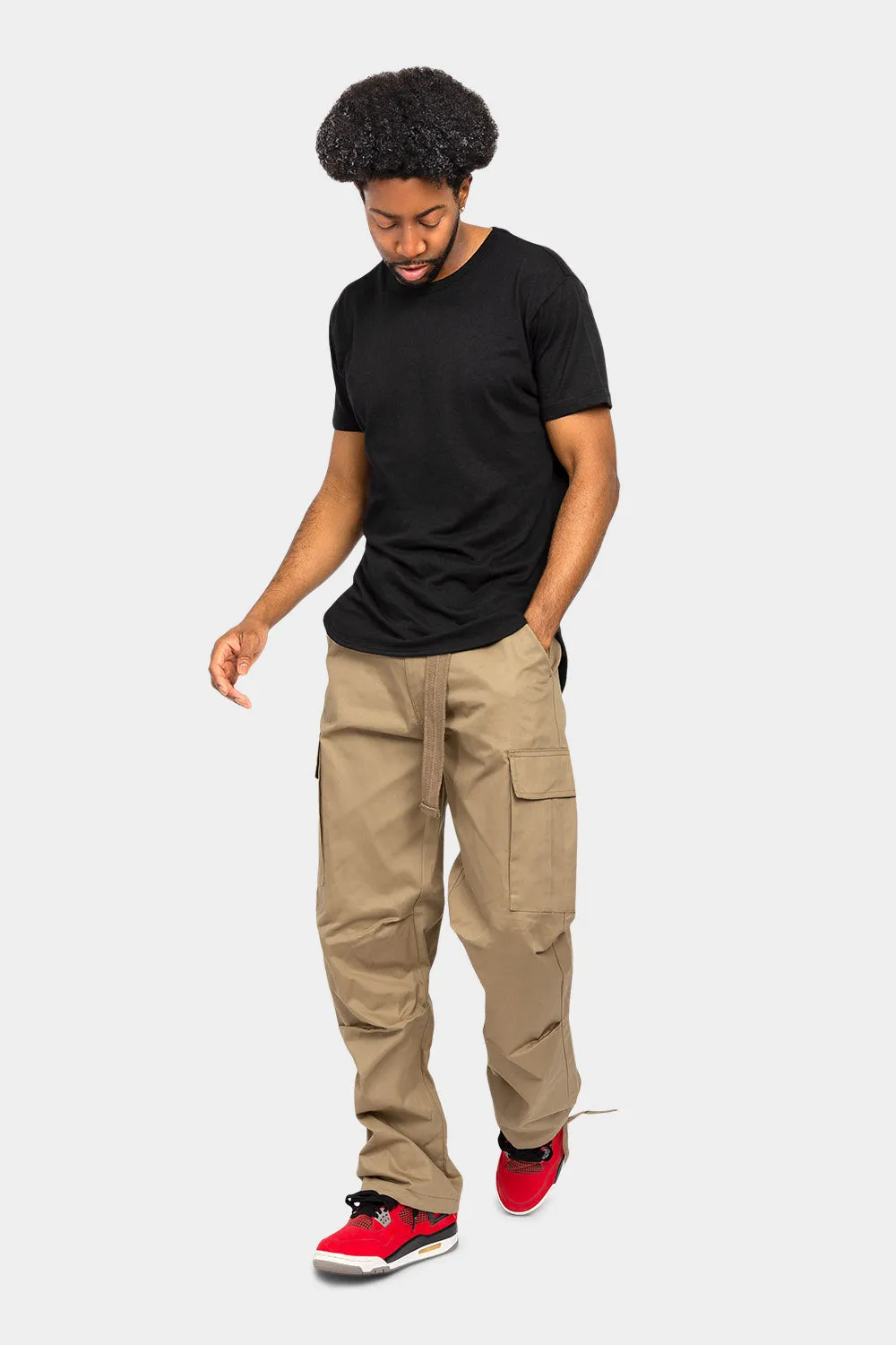 Essential Canvas Cargo Pants with Belt