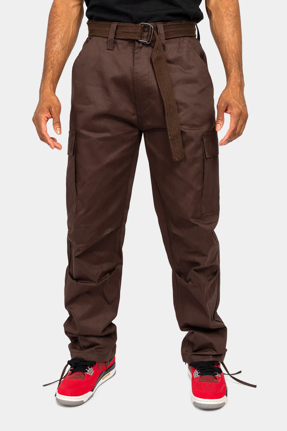 Essential Canvas Cargo Pants with Belt