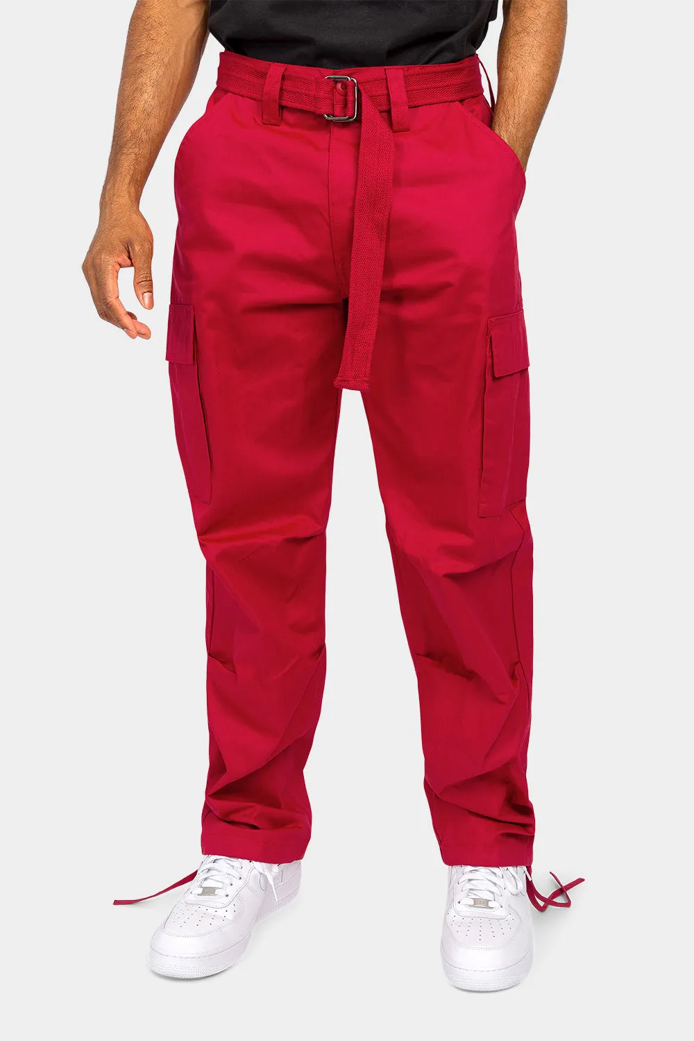 Essential Canvas Cargo Pants with Belt