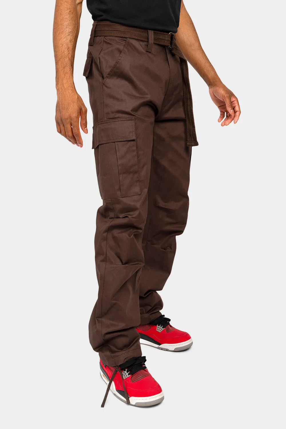 Essential Canvas Cargo Pants with Belt