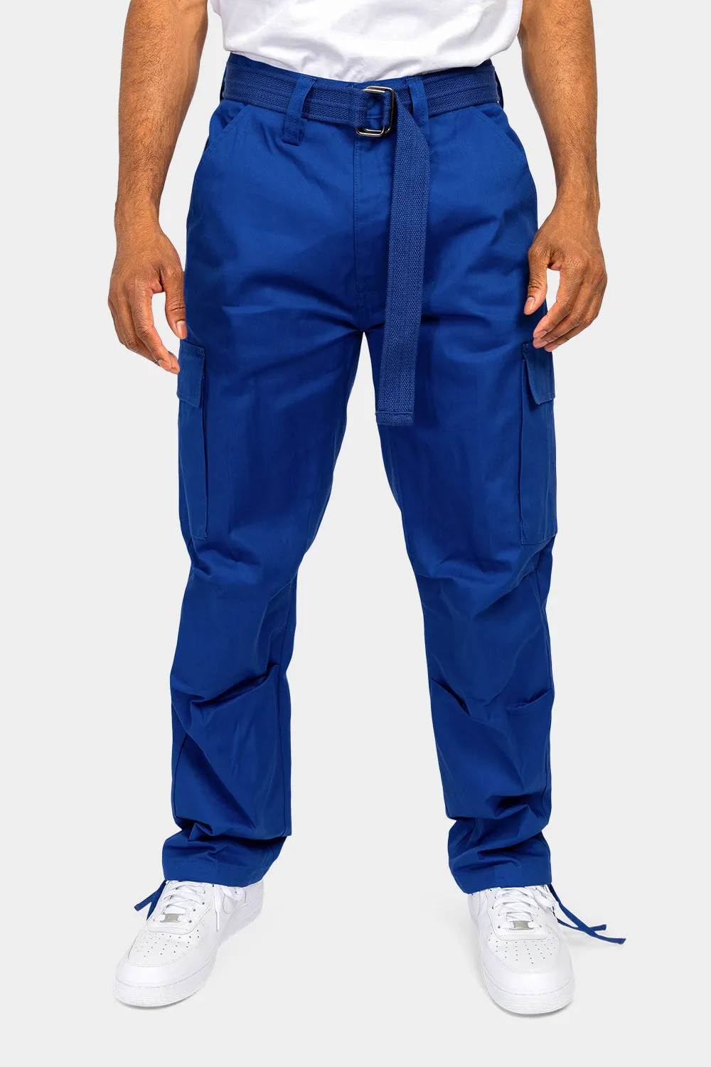 Essential Canvas Cargo Pants with Belt