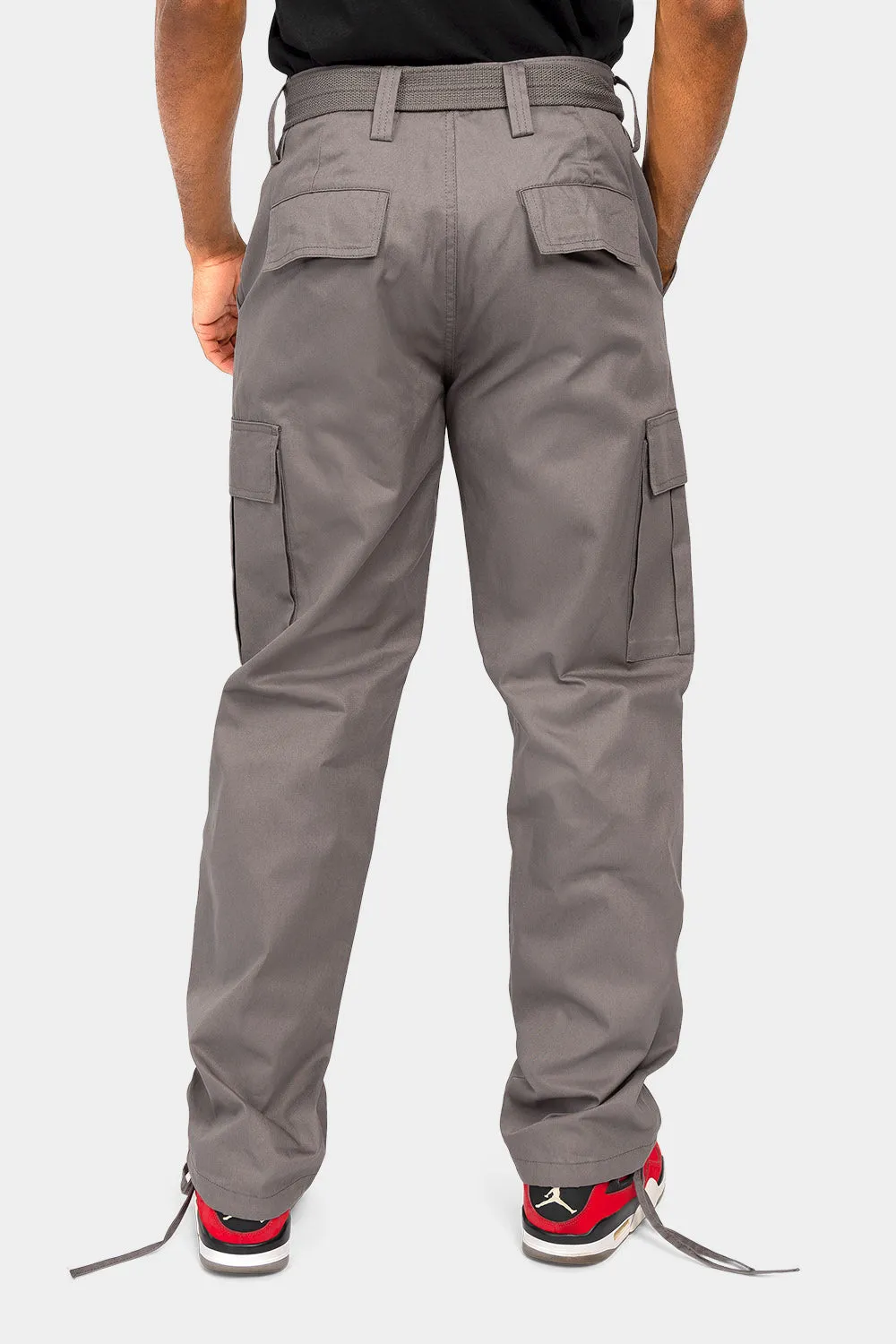 Essential Canvas Cargo Pants with Belt