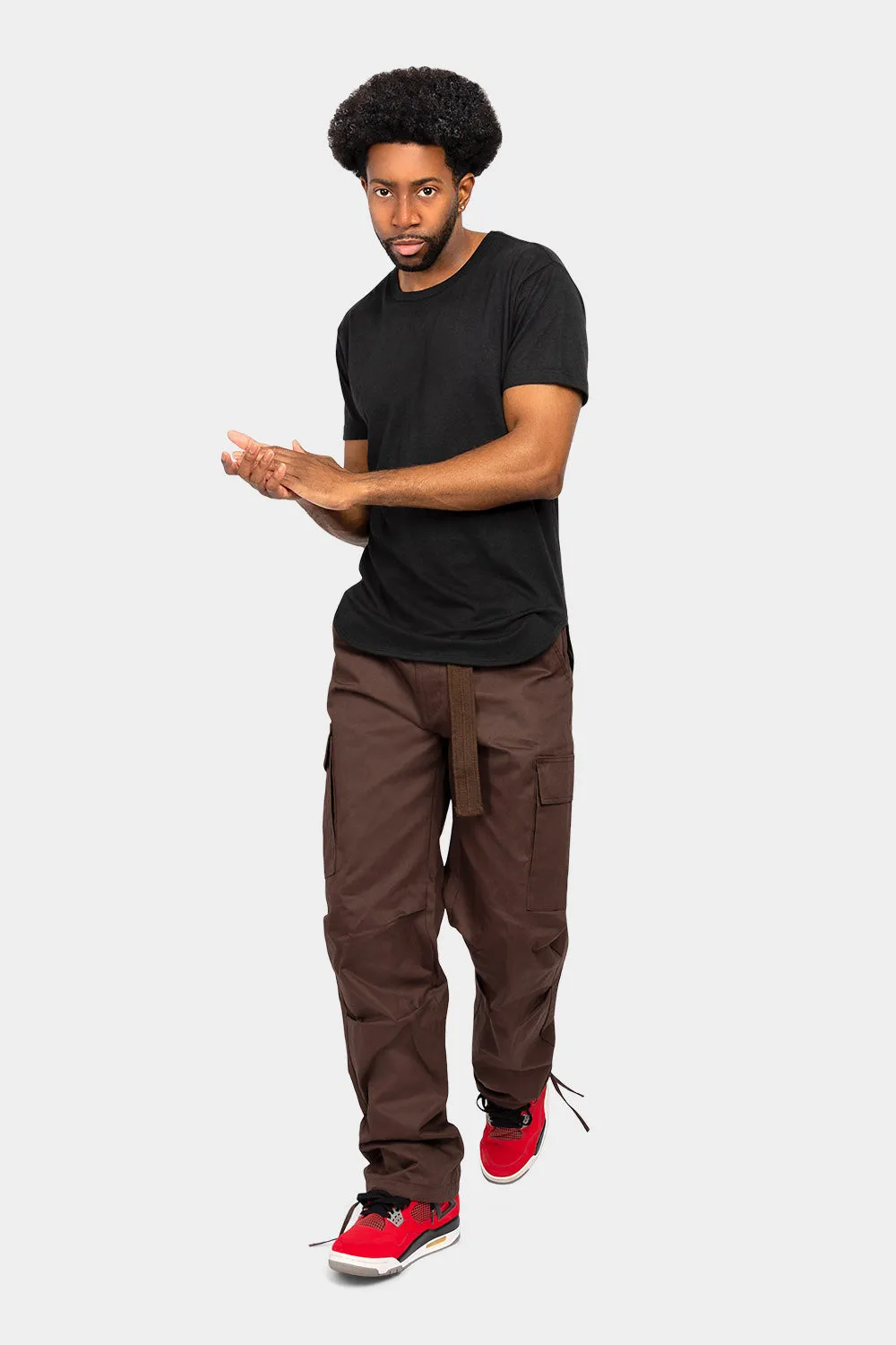 Essential Canvas Cargo Pants with Belt