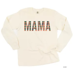 Fall Plaid MAMA - LONG SLEEVE COMFORT COLORS TEE