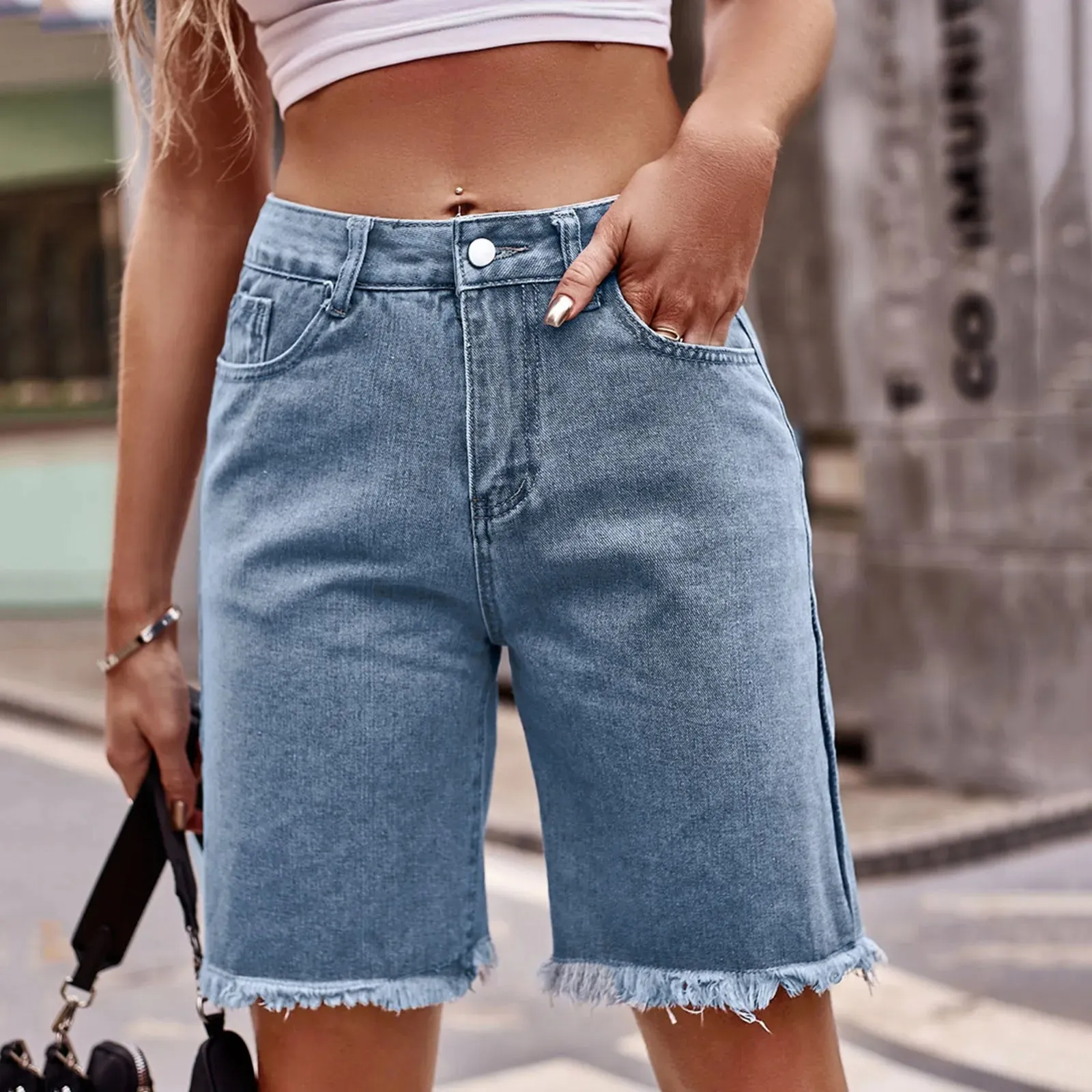 Fashion Casual Classic Retro High Waist Streetwear Short