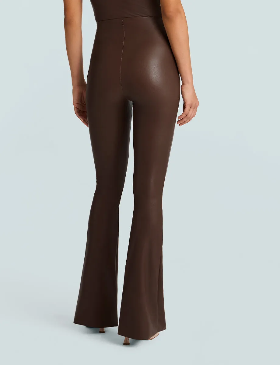 Faux Leather Flared Legging