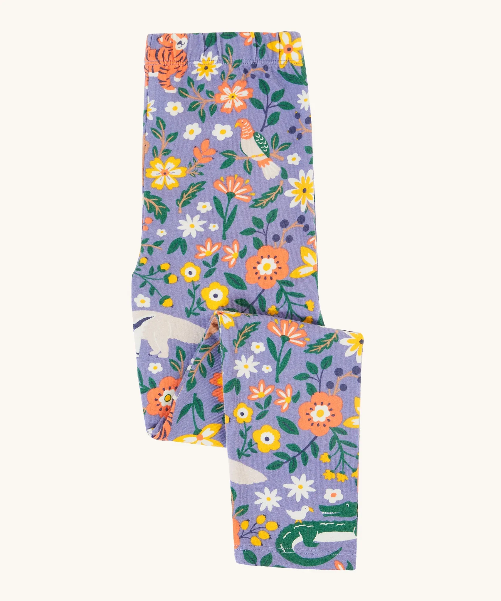 Frugi Libby Printed Leggings - Rainforest Friends