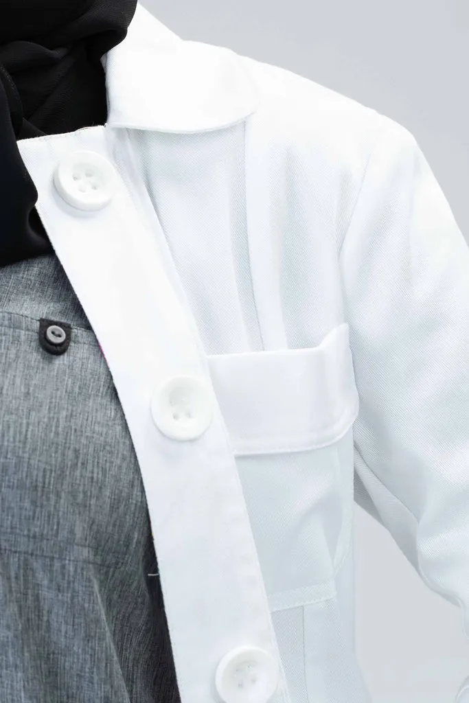 GENEVA Modern labcoat with 4 pocket and floral accent details