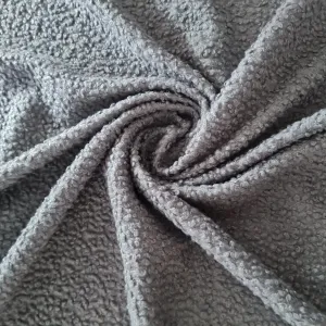 Grey Solid Boucle Fabric 17896