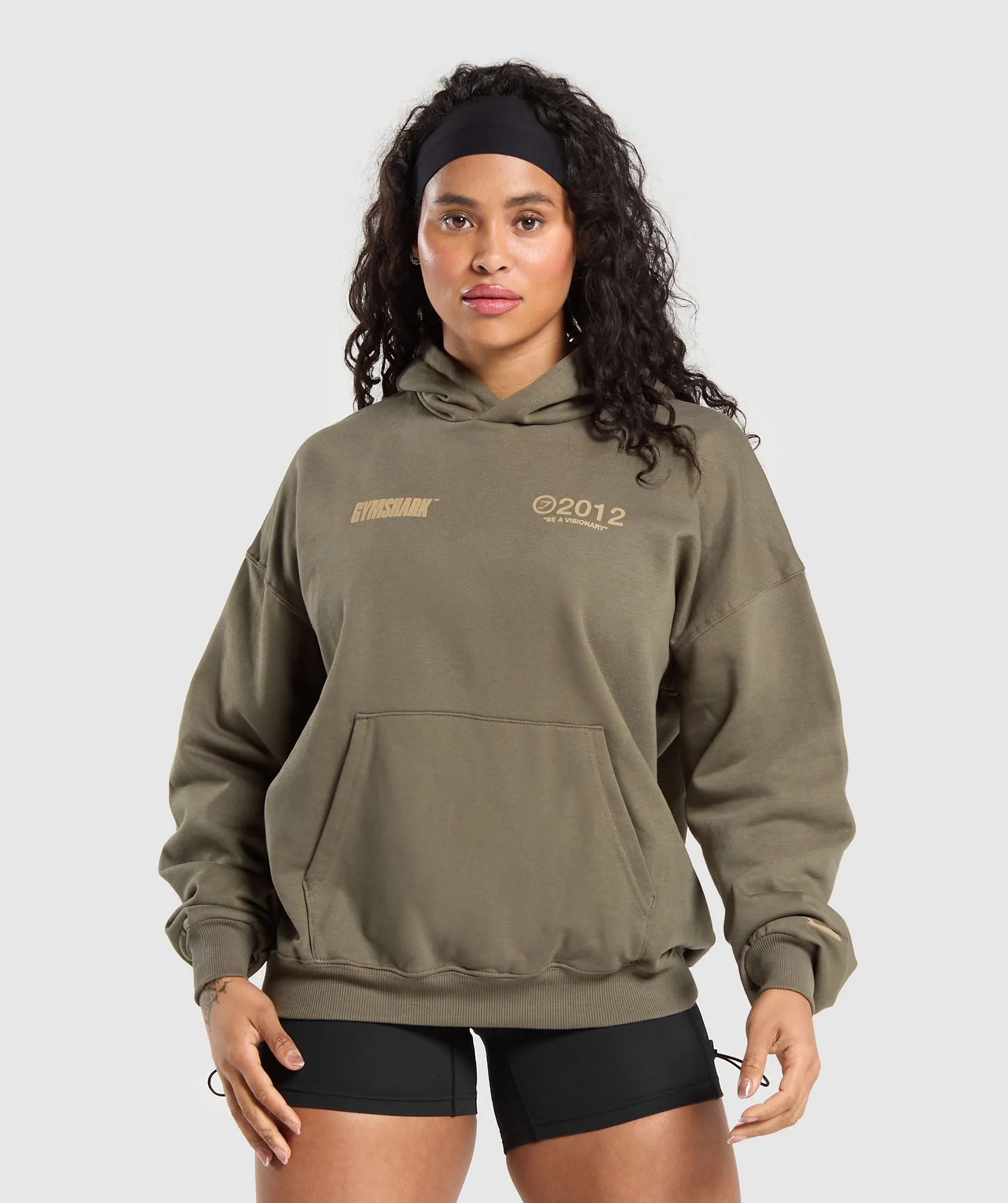 Gymshark Be a Visionary Oversized Hoodie - Camo Brown