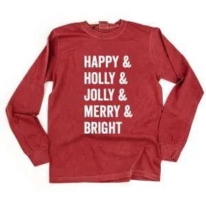 Happy   Holly   Jolly   Merry   Bright - LONG SLEEVE Comfort Colors Tee