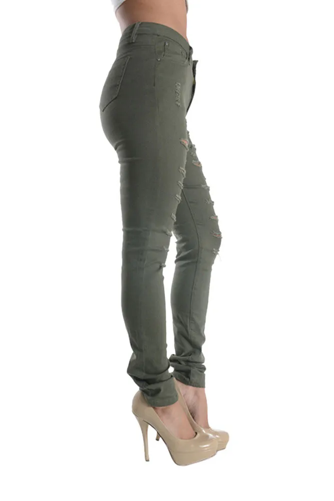 High Rise Destroyed Skinny Fit Jeans