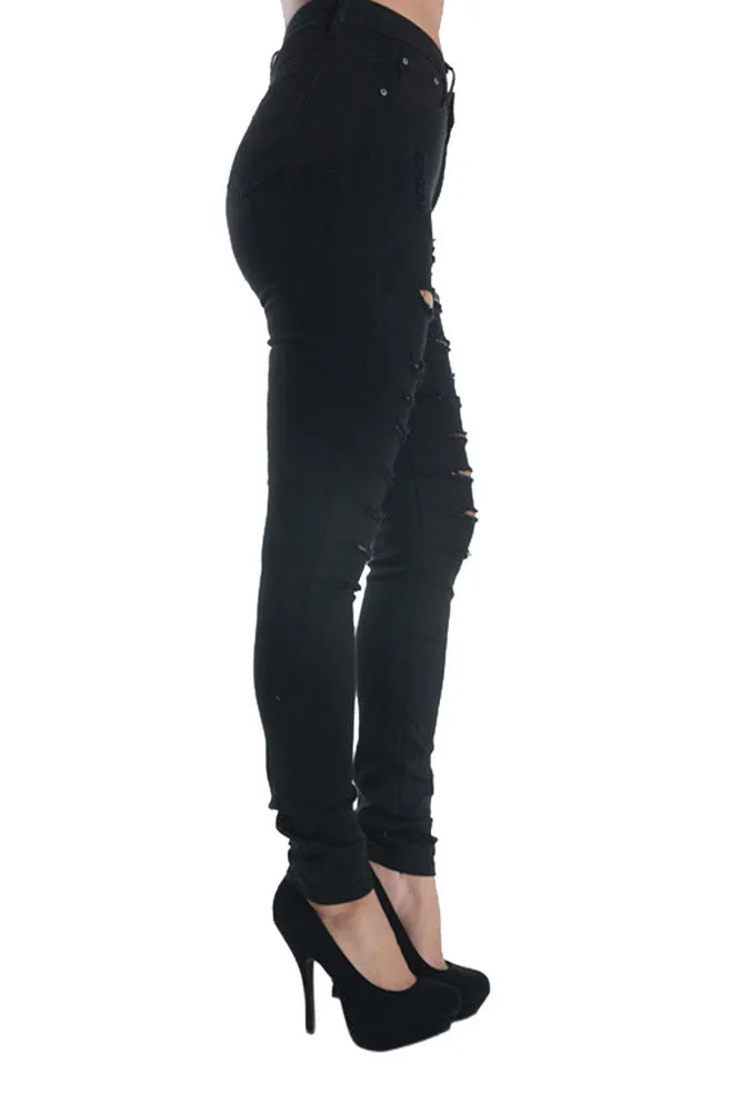 High Rise Destroyed Skinny Fit Jeans