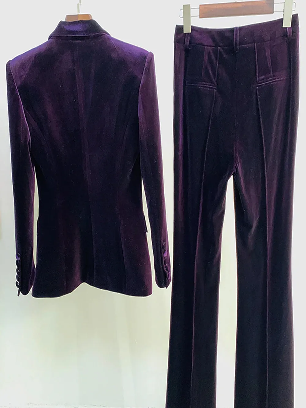 HINIYA Velvet Blazer & Flared Pants Set