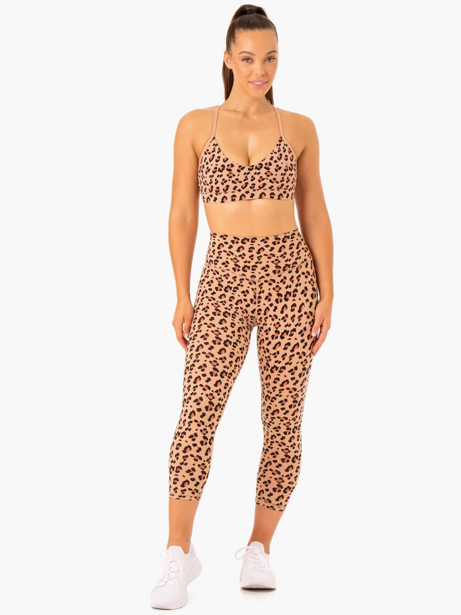 Hybrid 7/8 Leggings - Tan Leopard