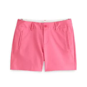 J. Peterman Women's Casual Classic Fit Mid-Rise Preppy Shorts in Pink with 5" Inseam