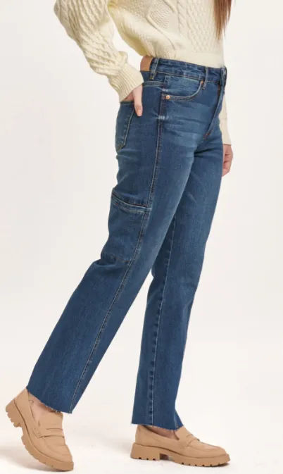 JODI STRAIGHT FIT HIGH RISE RAW HEM JEANS PARKLAND