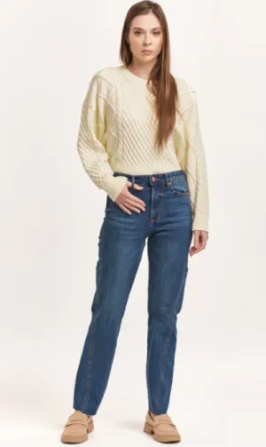 JODI STRAIGHT FIT HIGH RISE RAW HEM JEANS PARKLAND