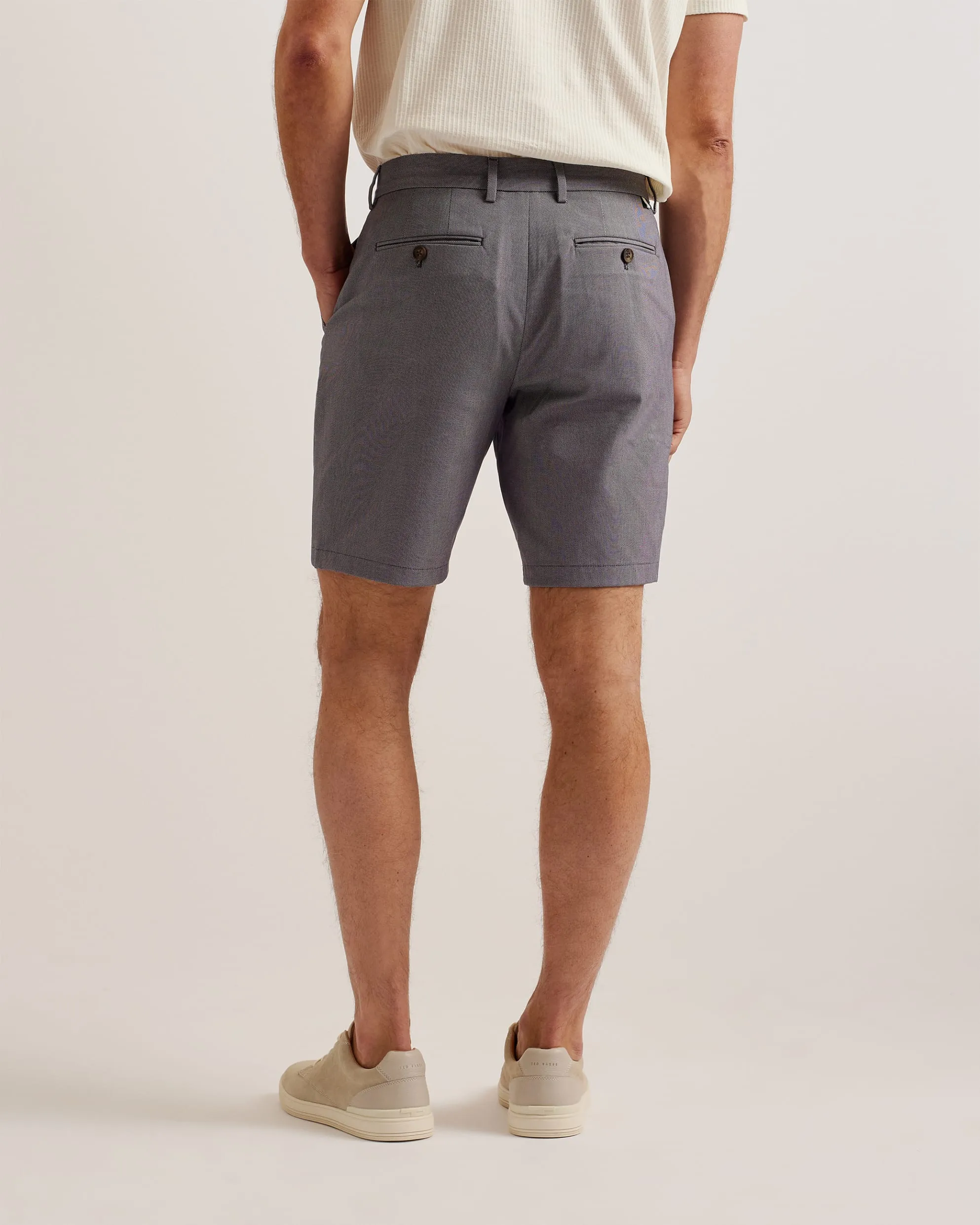 Katford Regular Fit Textured Tailored Shorts Blue